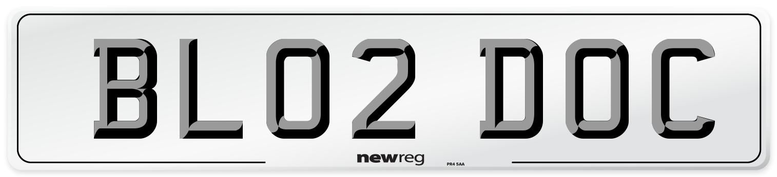 BL02 DOC Number Plate from New Reg